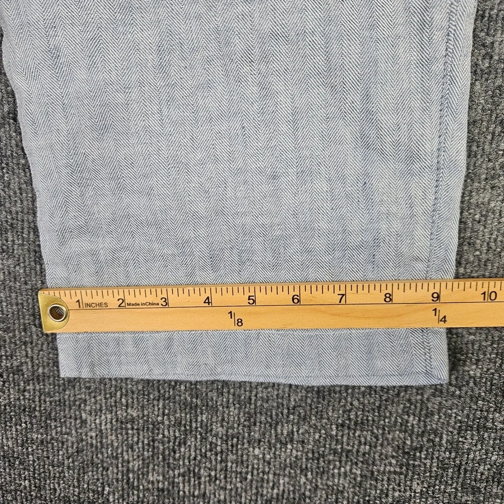 Tommy Bahama Beach Coast Linen Pants Men's 2XLB‎ Full Elastic Blue Herringbone